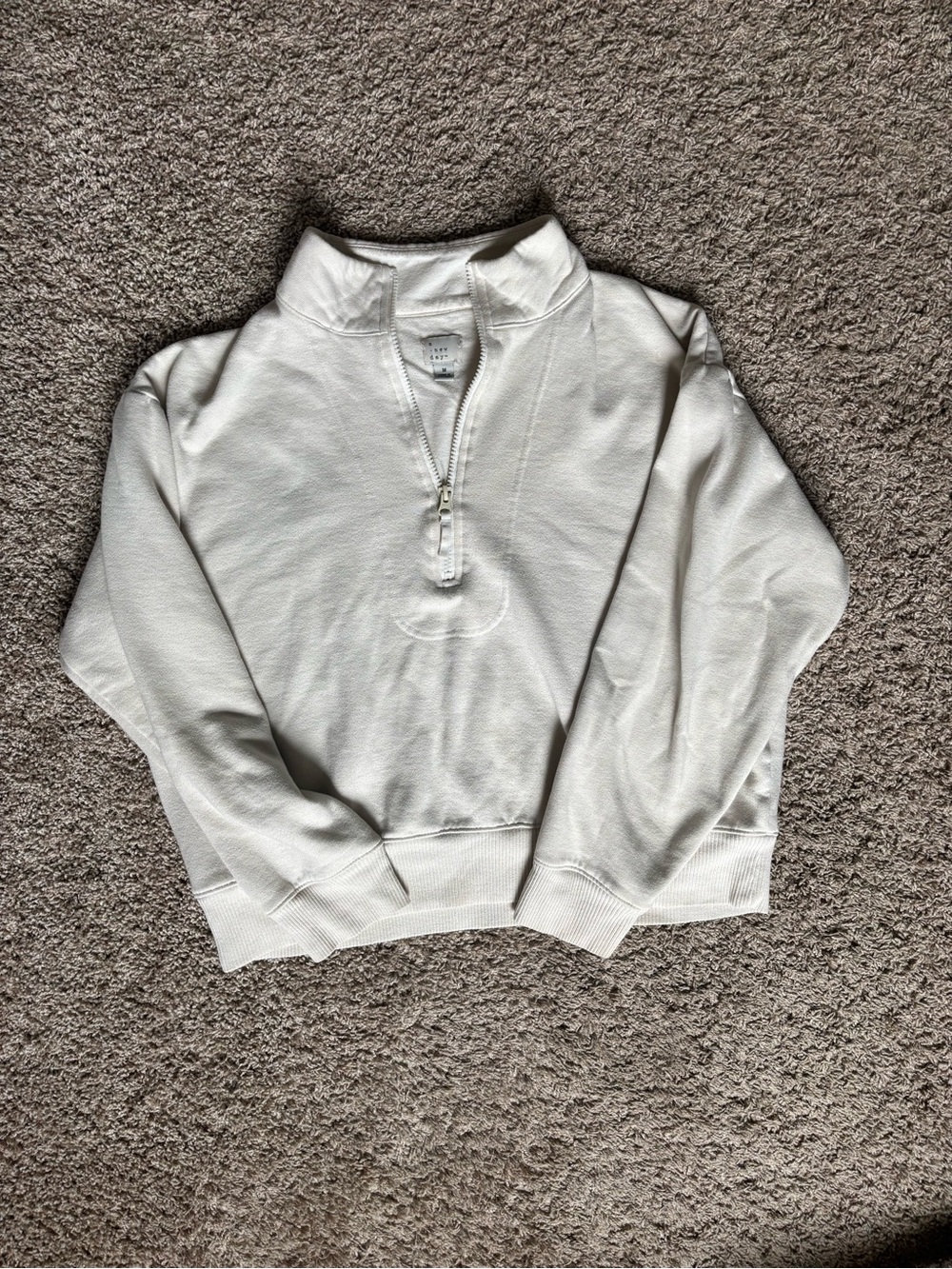 a new day Cream Half-Zip Funnel Neck Pullover